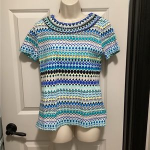 Rafaella Studio Ladies Scoop Neck Dotted Short Sleeve Top